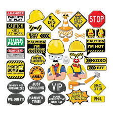 Birthday Photo Booth Props Printable Pdf 42 Funny Construction Photo Booth Props Instant Download Diy Printable Pdf Photo Booth Props Tools Birthday Party Construction Birthday