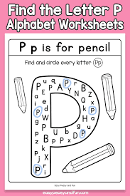 find the letter p worksheets easy peasy and fun membership