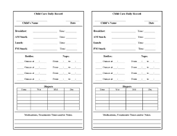 daycare record form template pdf document download