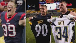 One watt is defined as energy consumption rate of one joule per second. Texans Steelers J J Watt Faces Brothers Derek Watt T J Watt Khou Com