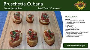 This easy bruschetta recipe from food network's ree drummond makes a great appetizer or tasty first course for a larger meal. Cuban Style Bruschetta Bruschetta Cubana Hispanic Food Network
