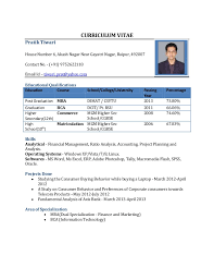 Resume Format For Freshers