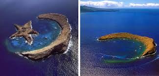 Island Of Molokini With A Photoshopped Star Added Left The Real Island Of Molokini Right Star Island Fake Pictures Molokini