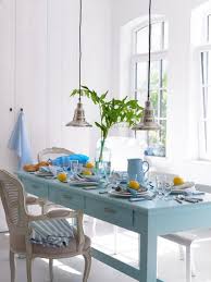This Blue Dining Table Has Such A Laid Back Nautical Feel To It Bright Painted Furniture Decor Beach House Decor