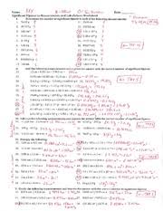 Calculate the following using the correct number of significant figures. Significant Figures In Measurements And Calculations Worksheet Key Name K 52 Wll U00e9 R Mw U201d 0 3 52 X Newman Date Signi Ufb01cant Figures In Course Hero