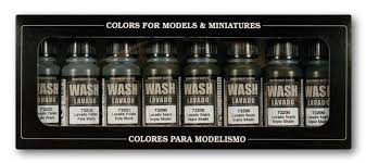 The actual paint colors may vary from the color swatches. Vallejo Wash Set Of 8 Paints Val 73998 Canada S Largest Selection Of Model Paints Kits Hobby Tools Airbrushing And Crafts With Online Shipping And Up To Date Inventory