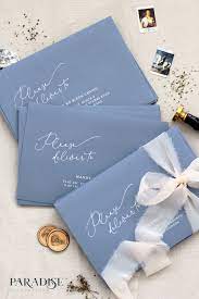 Sky Blue Envelopes White Ink Address Printing Fun Wedding Invitations Personalised Wedding Invitations Classy Wedding Invitations