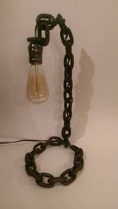 Vintage Industrial Chain Table Lamp Light Lamparas Recicladas Lampara De Escritorio Y Arte En Metal