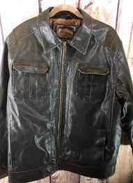 The Original Arizona Jean Company Mens Black Distressed Faux Leather Jacket Sz L Fashion Clothing Shoes Accessories M Leather Jacket Jackets Coats Jackets