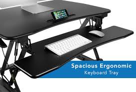 Vivo height adjustable standing desk converter. Standing Desk Sit Stand Desk Converter Height Adjustable Large Surfac Mount It