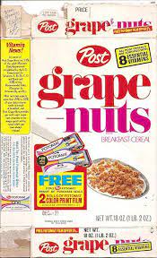 1973 Post Grape Nuts Cereal Box Front Grape Nuts Grape Nuts Cereal Cereal Packaging