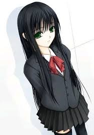 Short black hair cartoon characters pictandpicture org. Pretty Anime Girl With Long Black Hair