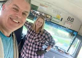 West Valley school bus enjoying retirement across the Atlantic