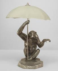 About Us Art Deco Style Pewter Table Lamp Of Seated Monkey On Octagonal Marble Base Lamp French Lamp Table Lamp