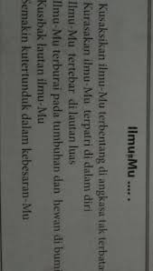 Maybe you would like to learn more about one of these? Buatlah 10 Pertanyaan Berdasarkan Puisi Dan Penjelasan Tentang Teks Laporan Hasil Observasi Brainly Co Id