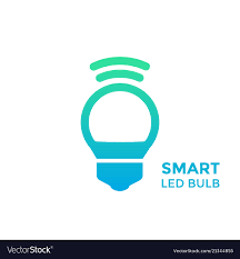 Smart Led Light Bulb Icon On White Royalty Free Vector Image