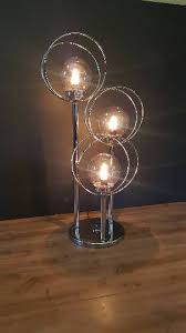 3ft Mid Century Lamp Chrome Globe Lamp Vintage Triple Globe Lamps Mid Century Lamp Metal Lighting
