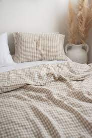 beige gingham french linen in 2020 minimalist home interior cute home decor print bedding