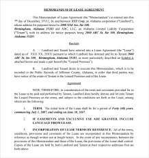 The department through its state land lease and disposal policy invites all eligible south african applicants to submit their applications to lease the 529 014ha of the 700 000ha agricultural land. Free 6 Memorandum Of Lease Agreement Samples In Pdf Ms Word