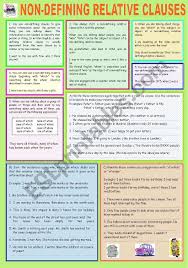 The information is not crucial for understanding the sentence's meaning correctly and can be omitted without affecting the sentence's meaning. Non Defining Relative Clauses Esl Worksheet By Peitieiros