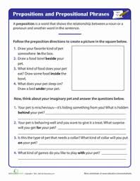 Advanced Grammar Prepositions Prepositional Phrases Worksheet Education Com Prepositional Phrases Prepositions Grammar Worksheets