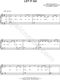 Piano solo & piano accompaniment. Let It Go From Frozen Sheet Music Easy Piano In A Minor Download Print Sku Mn0136926