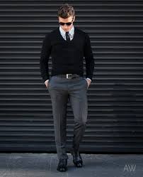 The V Neck Sweater Sweater Outfits Men Mens Wardrobe Essentials Black Dress Belts
