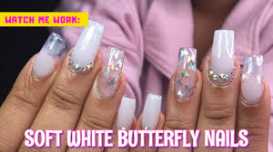 Check spelling or type a new query. Watch Me Work Soft White Butterfly Encapsulated Acrylic Nails Prettysetco Youtube