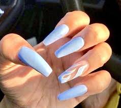 Nail addicts all around the world wear this nail. Pretty Baby Blue Coffin Nails Nailart Nails Blue Acrylic Nails Fire Nails Pretty Acrylic Nails