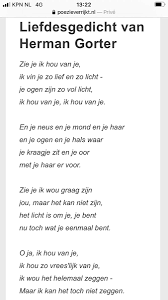 Nov 09, 2020 · liefde is krijgen en ik hou van jou gedichten voor hem is geven, waar wordt medegedeeld! Marnie V Duijnhoven On Twitter Toen Mijn Dochter Klein Was Had Ze Op Haar Kamer Gordijnen Met Het Gedicht Zie Je Ik Hou Van Je Van Herman Gorter Erop In Het Nl