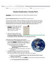 Dehydration, heat stroke, homeostasis, hypothermia, involuntary, thermoregulation, voluntary prior knowledge questions (do these before using the gizmo.) Student Exploration Gravity Pitch Answer Key Student Exploration Gravity Pitch Answer Key Download Student Exploration Gravity Pitch Course Hero
