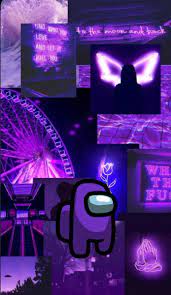 Among Us Wallpaper Purple Wallpaper Iphone Purple Wallpaper Neon Wallpaper