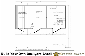 The size of your barn will depend tip. 2 Stall Horse Barn Plans With 10x12 Stalls And Tack Room