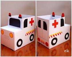 Box Vehicles Cardboard Box Car Ambulance Craft Cardboard Car