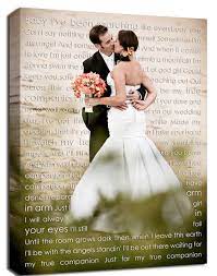Combine Your Wedding Portrait With The Lyrics To Your First Dance Such A Lovely Keepsake For Your New Home Togeth Wedding Canvas Wedding Vow Art Wedding Songs