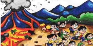 Cara menggambar bencana banjir youtube. Gambar Gunung Meletus Untuk Anak Tk