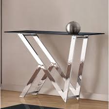 Metz Smoked Glass Console Table Metal Furniture Design Metal Furniture Living Room Furniture Sale