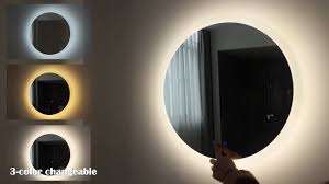 You can recreate this using whatever color spray paint you want and adding spikes or some other material (like sparkly studs). Round Backlit Mirror Led Bathroom Mirror Youtube