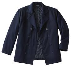 King Size Navy Blue Wool Pea Coat 2x 2xt 3x 3xt 4x 4xt