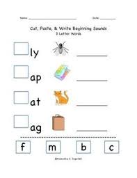 Worksheets On Three Letter Words For Kindergarten Fill In The Missing Letters Words At Three Letter Words Beginning Sounds 3 Letter Words