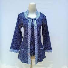 Kombinasi, modern, kantor, lengan panjang & pendek, terbaru 2021. Blouse Batik Kerja Model Baju Batik Wanita