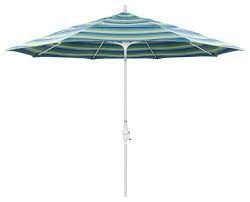 7.5' patio umbrella with crank feature for easy use. 11 Foot Sunbrella Crank Lift Collar Tilt Aluminum Market Umbrella White Pole Contemporary Outdoor Umbrellas By Western Sierra Trading Company Houzz