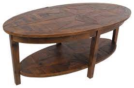 By acme furniture (5) walnut and champagne mirrored hepton coffee table. Revive Reclaimed Oval Coffee Table Natural Rustic Coffee Tables By Beyond Stores Houzz