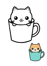 Hello and welcome to the wonderful world of dr. Kawaii Cat Teacup Coloring Page For Kids Kitty Coloring Cat Coloring Book Manga Coloring Book