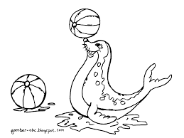 Dalam halaman ini kami akan berbagi topik mengenai gambar binatang berwarna hitam putih. Mewarnai Gambar Anjing Laut Bermain Bola Contoh Gambar Mewarnai