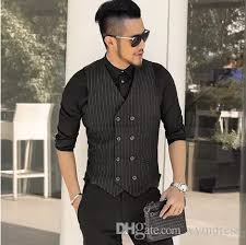 2019 Latest Black Strip Vest Wool Groom Vests Pockets Men S Suit Vests Slim Fit Men S Dress Vest Wedding Waistcoat Mens Dress Vests Mens Suit Vest Slim Fit Men