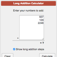 In time in the past, and still know each other. Long Addition Calculator