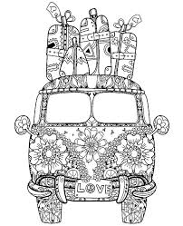 Download these printable coloring pages for adults. Printable Picture To Color With Hippie Car Bus
