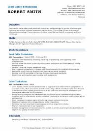cable technician resume samples