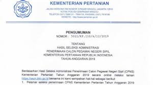 Bila sanggahan pelamar cpns kementan diterima, maka panitia seleksi casn kementerian pertanian akan mengumumkan ulang hasil seleksi administrasi. Hasil Seleksi Administrasi Cpns 2019 Kementerian Pertanian Simak Tahapan Seleksi Berikutnya Halaman All Tribunnews Com